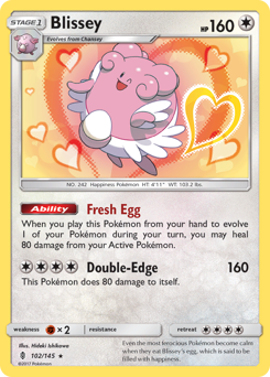 Blissey z edície Guardians Rising, karta č.102