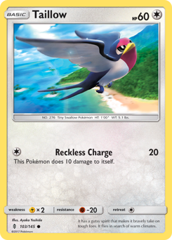 Taillow z edície Guardians Rising, karta č.103