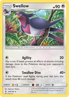 Swellow z edície Guardians Rising, karta č.104