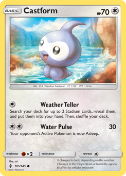 Castform z edície Guardians Rising, karta č.105