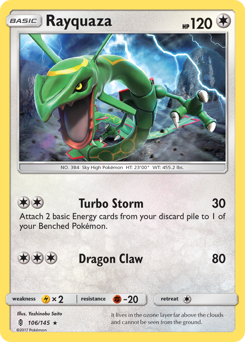 Rayquaza z edície Guardians Rising, karta č.106