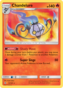 Chandelure z edície Guardians Rising, karta č.13
