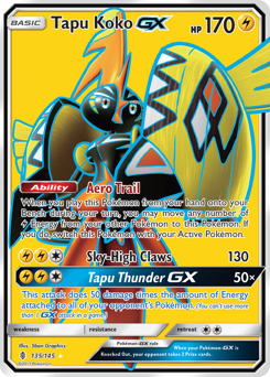 Tapu Koko-GX z edície Guardians Rising, karta č.135