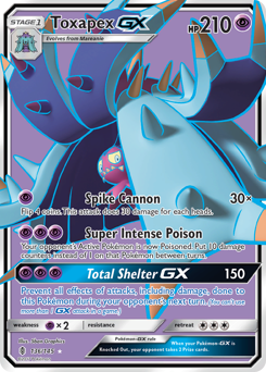 Toxapex-GX z edície Guardians Rising, karta č.136
