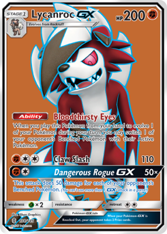Lycanroc-GX z edície Guardians Rising, karta č.138