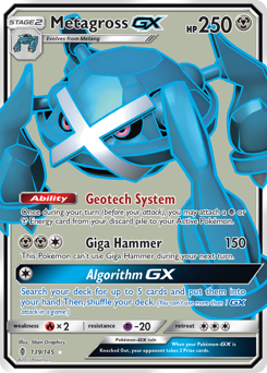 Metagross-GX z edície Guardians Rising, karta č.139