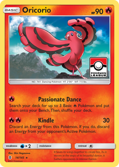 Oricorio z edície Guardians Rising, karta č.14