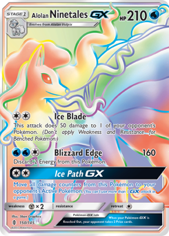 Alolan Ninetales-GX z edície Guardians Rising, karta č.150