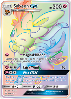 Sylveon-GX z edície Guardians Rising, karta č.158