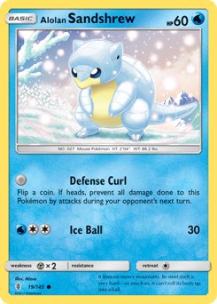 Alolan Sandshrew z edície Guardians Rising, karta č.19