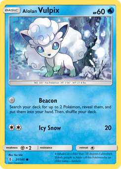 Alolan Vulpix z edície Guardians Rising, karta č.21