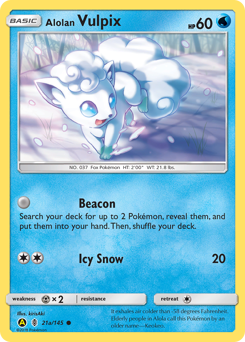 Alolan Vulpix z edície Guardians Rising, karta č.21a