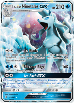 Alolan Ninetales-GX z edície Guardians Rising, karta č.22
