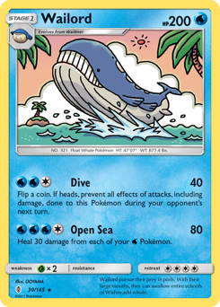 Wailord z edície Guardians Rising, karta č.30