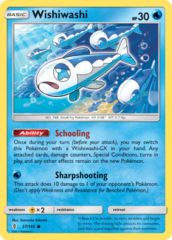 Wishiwashi z edície Guardians Rising, karta č.37