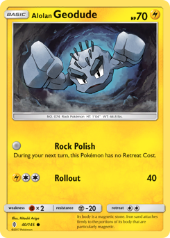 Alolan Geodude z edície Guardians Rising, karta č.40