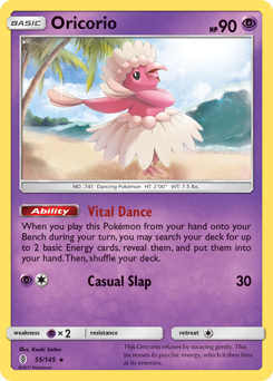 Oricorio z edície Guardians Rising, karta č.55