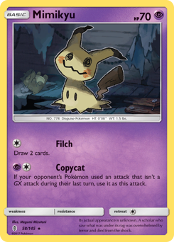 Mimikyu z edície Guardians Rising, karta č.58