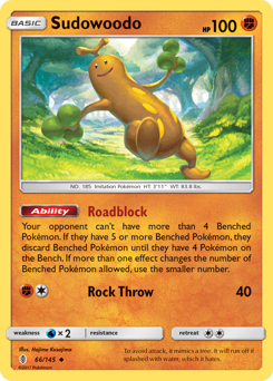 Sudowoodo z edície Guardians Rising, karta č.66