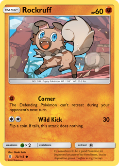 Rockruff z edície Guardians Rising, karta č.73