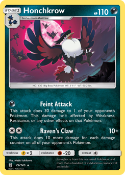 Honchkrow z edície Guardians Rising, karta č.79