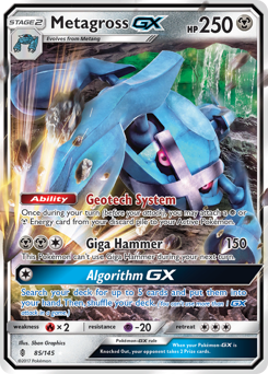Metagross-GX z edície Guardians Rising, karta č.85