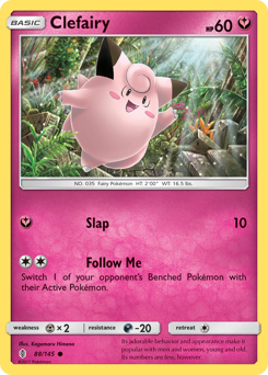 Clefairy z edície Guardians Rising, karta č.88