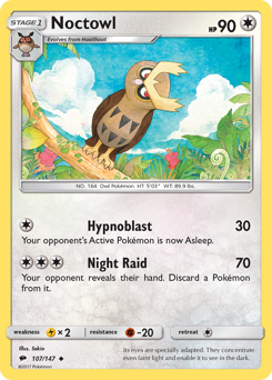 Noctowl z edície Burning Shadows, karta č.107
