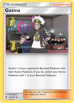 Guzma z edície Burning Shadows, karta č.115