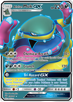Alolan Muk-GX z edície Burning Shadows, karta č.138