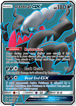 Darkrai-GX z edície Burning Shadows, karta č.139