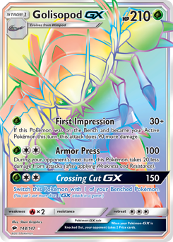 Golisopod-GX z edície Burning Shadows, karta č.148