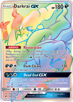 Darkrai-GX z edície Burning Shadows, karta č.158