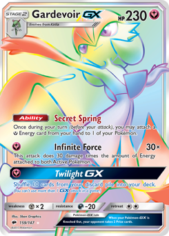 Gardevoir-GX z edície Burning Shadows, karta č.159