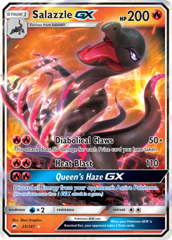 Salazzle-GX z edície Burning Shadows, karta č.25