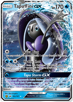 Tapu Fini-GX z edície Burning Shadows, karta č.39a