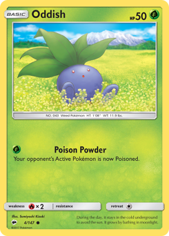 Oddish z edície Burning Shadows, karta č.4