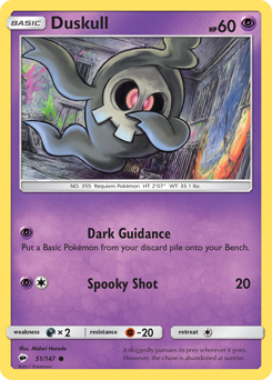 Duskull z edície Burning Shadows, karta č.51
