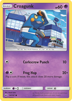 Croagunk z edície Burning Shadows, karta č.54