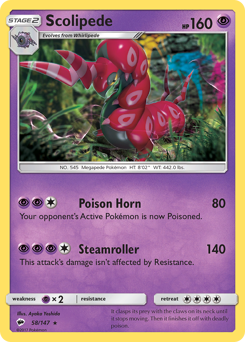 Scolipede z edície Burning Shadows, karta č.58