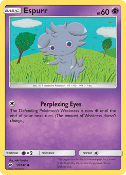 Espurr z edície Burning Shadows, karta č.59