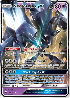 Necrozma-GX z edície Burning Shadows, karta č.63