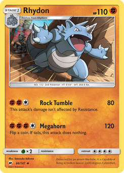 Rhydon z edície Burning Shadows, karta č.66