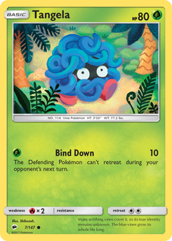Tangela z edície Burning Shadows, karta č.7