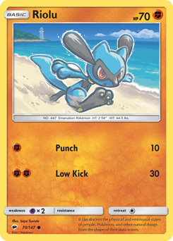 Riolu z edície Burning Shadows, karta č.70