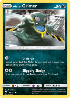 Alolan Grimer z edície Burning Shadows, karta č.83