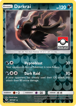 Darkrai z edície Burning Shadows, karta č.87