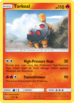 Torkoal z edície Shining Legends, karta č.11