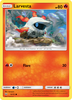 Larvesta z edície Shining Legends, karta č.12