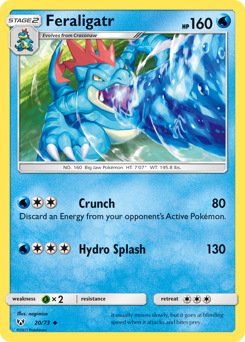 Feraligatr z edície Shining Legends, karta č.20